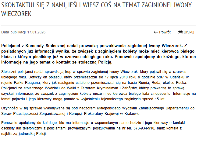 Komunikat ze strony ksp.policja.gov.pl z wczoraj: